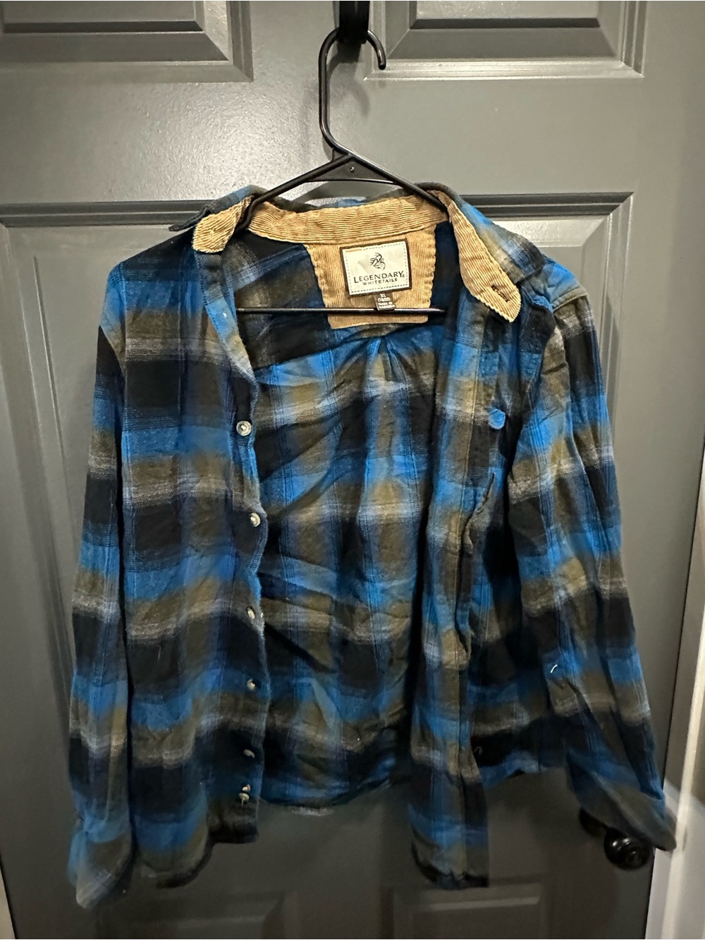 Legendary Whitetails Blue and Black Plaid Button-Down Shirt